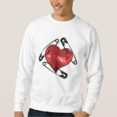 Rote Sequenzen Sicherheit Button Herren Sweatshirt (Vorderseite)