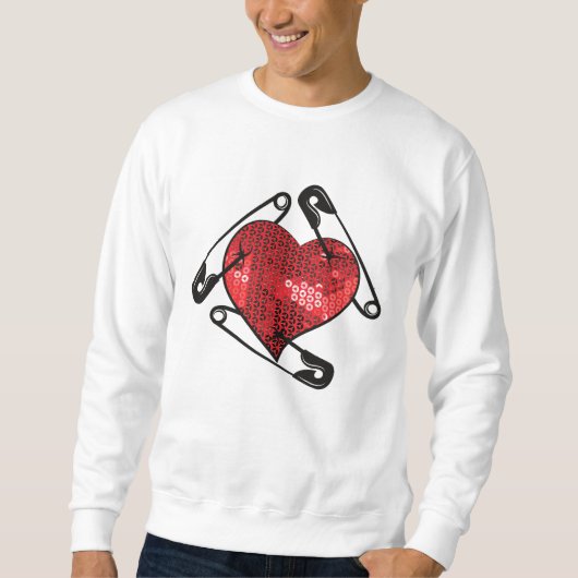 Rote Sequenzen Sicherheit Button Herren Sweatshirt (Vorderseite)