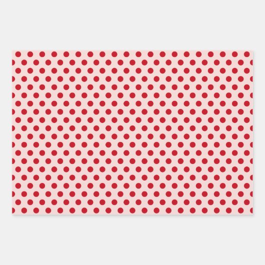 Rote Sequinen Pink Polka Dot Metallic Valentine Geschenkpapier Set (Vorderseite 3)