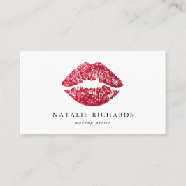 Rote Sequins Glitzer Lips Makeup Artist Visitenkarte