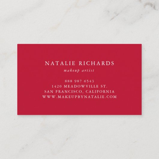 Rote Sequins Glitzer Lips Makeup Artist Visitenkarte (Rückseite)