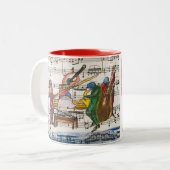 Rote Serie, Fünf-Bild-Jazz-Kaffee-Tasse Zweifarbige Tasse (Vorderseite Links)