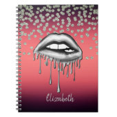 Rote Shiny Foil Confetty, Diamond Metallic Drippin Notizblock (Vorderseite)