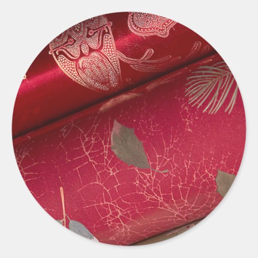 Rote Shiny Wrapping Paper Cards und Aufkleber (Vorderseite)