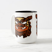 Rote Shisa Paare Zweifarbige Tasse (Vorderseite Links)