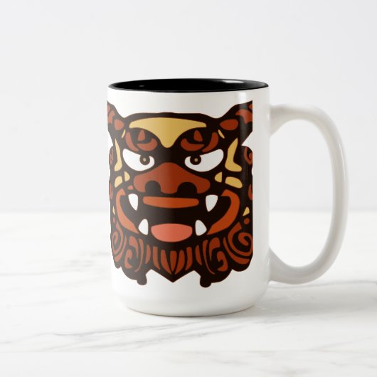 Rote Shisa Paare Zweifarbige Tasse (Rechts)