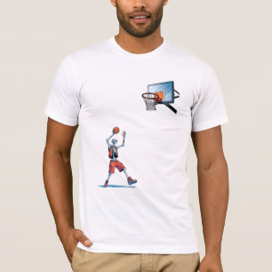Rote Shorts Skelett Dunk  T-Shirt