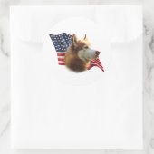 Rote Siberische Husky-Flagge - Aufkleber (Tasche)
