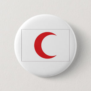 Rote sichelförmige Flagge Button