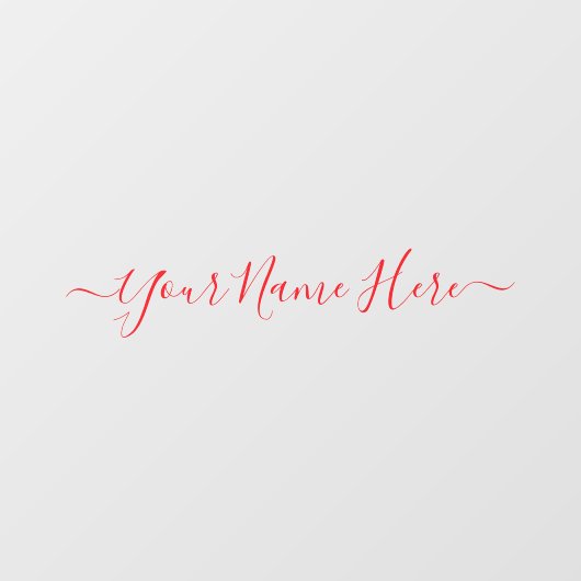 Rote Signatur einfache Namensschrift Fensteraufkleber (Blatt)