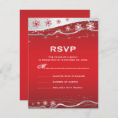 Rote, silbergraue Schneeflocke UAWG RSVP Karte (Vorne/Hinten)