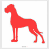 Rote Silhouette Autosticker Großer Dane Sticker (Blatt)