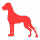 Rote Silhouette Autosticker Großer Dane Sticker (Vorderseite)