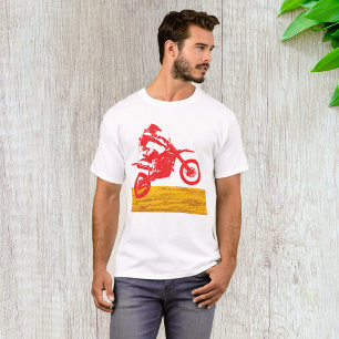Rote Silhouette eines Motocross Dirt Bike Fahrers T-Shirt