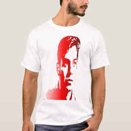 Rote Silhuette ein junger Mann visuell impaktives  T-Shirt