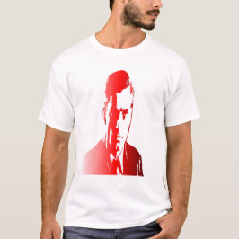 Rote Silhuette eine männliche politische Figur, er T-Shirt