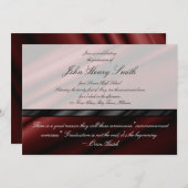 Rote Silk Abschluss-Einladung/Mitteilung Einladung (Vorne/Hinten)