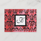 ROTE SILK DAMASK KLOTH, SQUARE MONOGRAMM VISITENKARTE (Rückseite)