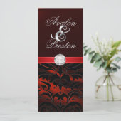 Rote Silk Einladung (Stehend Vorderseite)