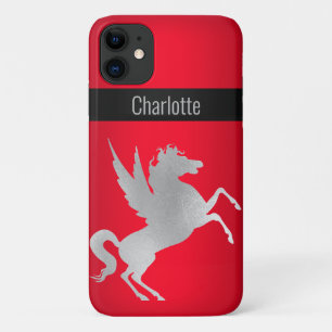 ROTE SILVER UNICORN IPHONE-DECKE, anpassbar Case-Mate iPhone Hülle