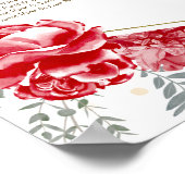 Rote Sitzkarten aus Quinceanera signieren Schmette Poster (Ecke)