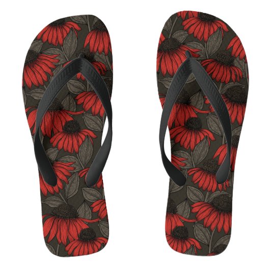 Rote Sitzmöbel in Braun Badesandalen (Fußbett)