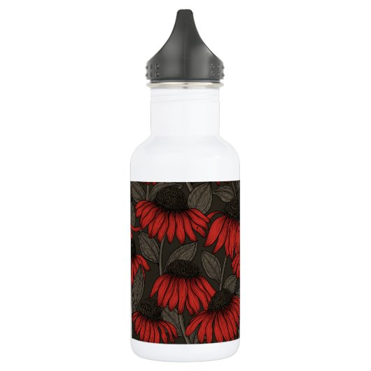 Rote Sitzmöbel in Braun Edelstahlflasche (Links)