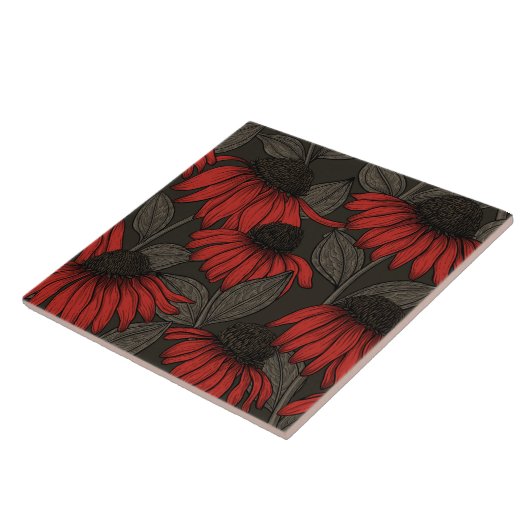 Rote Sitzmöbel in Braun Fliese (Seite)