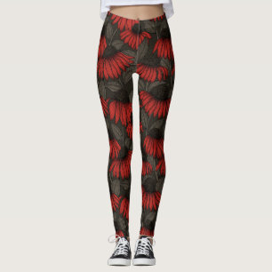 Rote Sitzmöbel in Braun Leggings