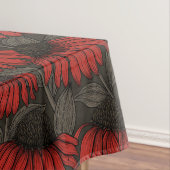 Rote Sitzmöbel in Braun Tischdecke (Beispiel)