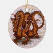 Rote Skala Keramik Ornament (Links)