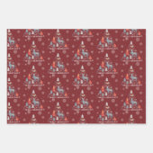 Rote Skandinavische Rentiererbse Geschenkpapier Set (Vorderseite)