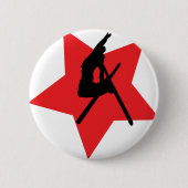 rote Skisprungsikone Button (Vorderseite)