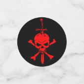 Rote Skulle und Schwerter Halloween Konfetti (Klein Vorderseite)