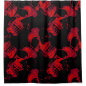 Rote Skulls Duschvorhang (Vorderseite)