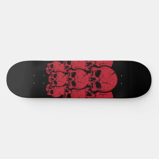 Rote Skulls Skateboard (Horizontal)