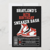 Rote Sneaker Bash Geburtstag Einladung (Vorderseite)