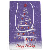 Rote Socken und Baseball Weihnachtsbaum Mittleres Mittlere Geschenktüte (Vorderseite)