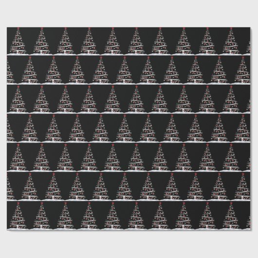 Rote Socken und Baseballs Weihnachtsbaum Geschenkpapier (Flach)