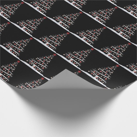 Rote Socken und Baseballs Weihnachtsbaum Geschenkpapier (Ecke)