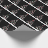 Rote Socken und Baseballschmuck auf weißem Baum Geschenkpapier (Ecke)