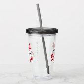 Rote Softball-Mama personalisiert Acryltrinkbecher (Links)