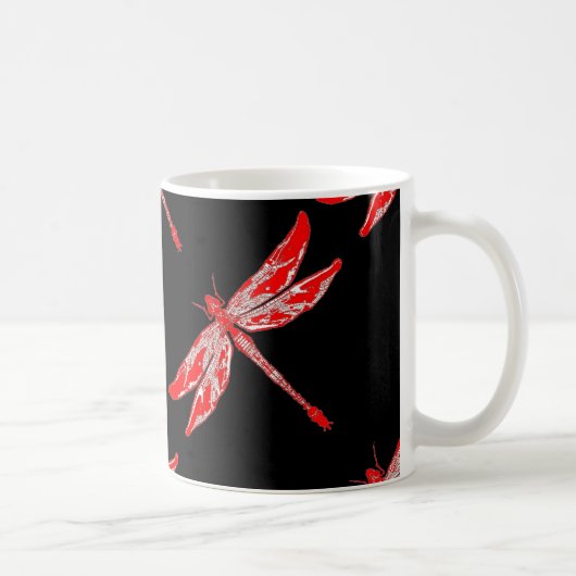Rote Sommer-Libellen-Geschenke Kaffeetasse (Rechts)