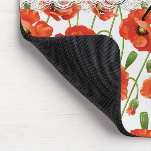 Rote Sommer-Mohnblume Mousepad (Ecke)