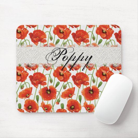 Rote Sommer-Mohnblume Mousepad (Mit Mouse)