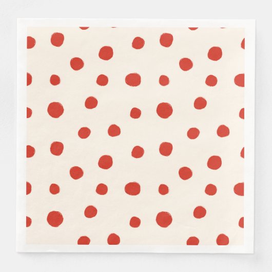 Rote Sommerpunkte Serviette (Vorderseite)