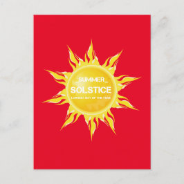 Rote Sommersonne am längsten Tag des Jahres Postkarte