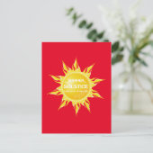 Rote Sommersonne am längsten Tag des Jahres Postkarte (Stehend Vorderseite)