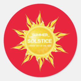 Rote Sommersonne am längsten Tag des Jahres Runder Aufkleber