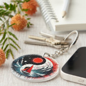 Rote Sonne am See Schlüsselanhänger (Vorderseite rechts)